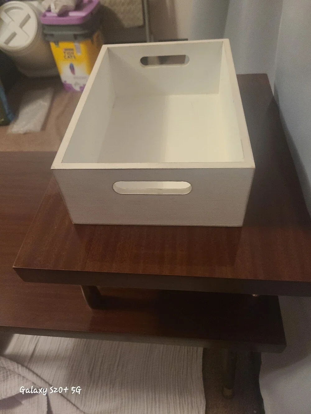 White Decorative Wooden Tray Box - Coffee & Chaos